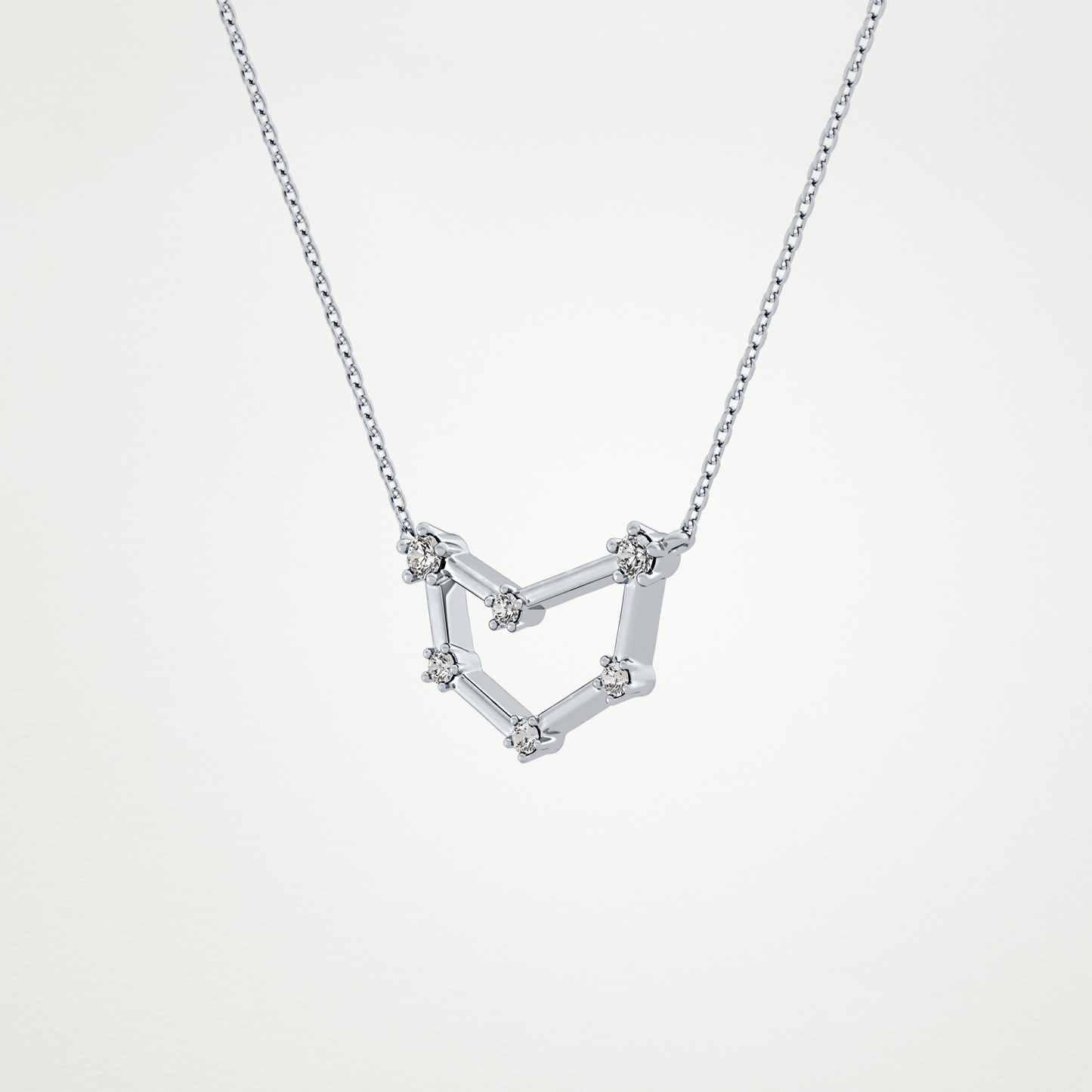 0.13 CT Moissanite Connected Necklace in 14K or 18K Solid Gold – DEF Color, VVS Clarity