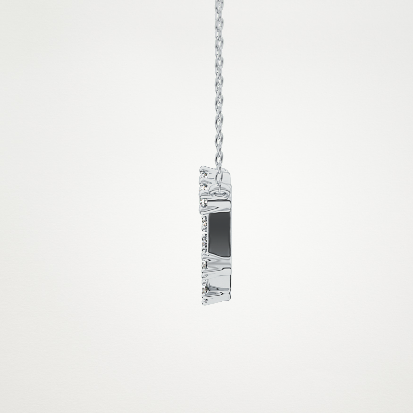0.13 CT Moissanite Connected Necklace in 14K or 18K Solid Gold – DEF Color, VVS Clarity