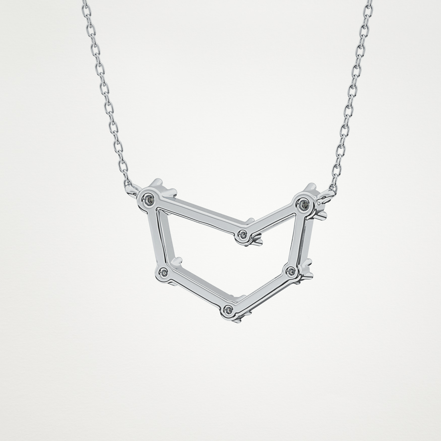 0.13 CT Moissanite Connected Necklace in 14K or 18K Solid Gold – DEF Color, VVS Clarity