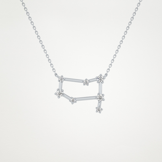 0.18 CT Moissanite Reverse P Necklace in 14K or 18K Solid Gold – DEF Color, VVS Clarity