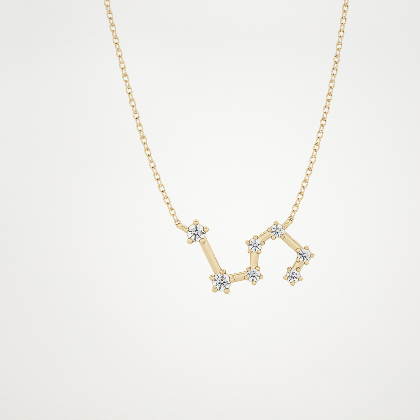 0.15 CT Moissanite Random Necklace in 14K or 18K Solid Gold – DEF Color, VVS Clarity