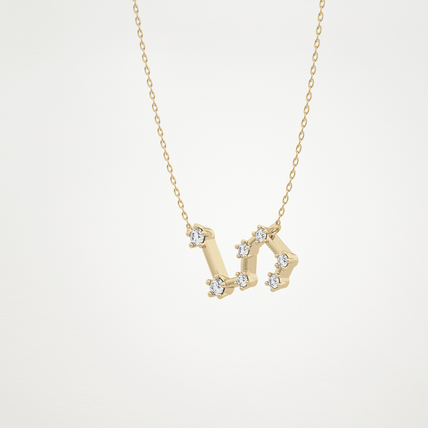 0.15 CT Moissanite Random Necklace in 14K or 18K Solid Gold – DEF Color, VVS Clarity