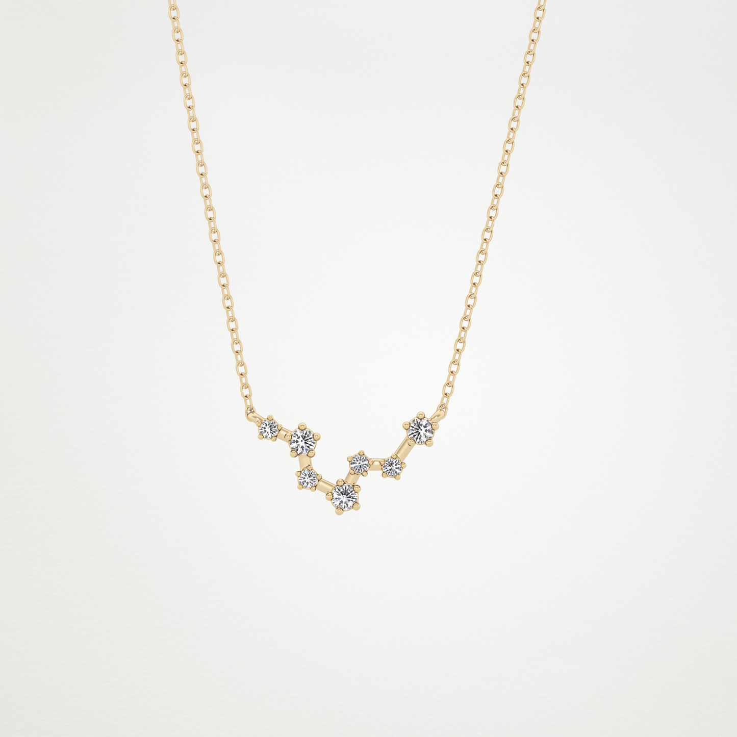 0.103 CT Moissanite Random Necklace in 14K or 18K Solid Gold – DEF Color, VVS Clarity