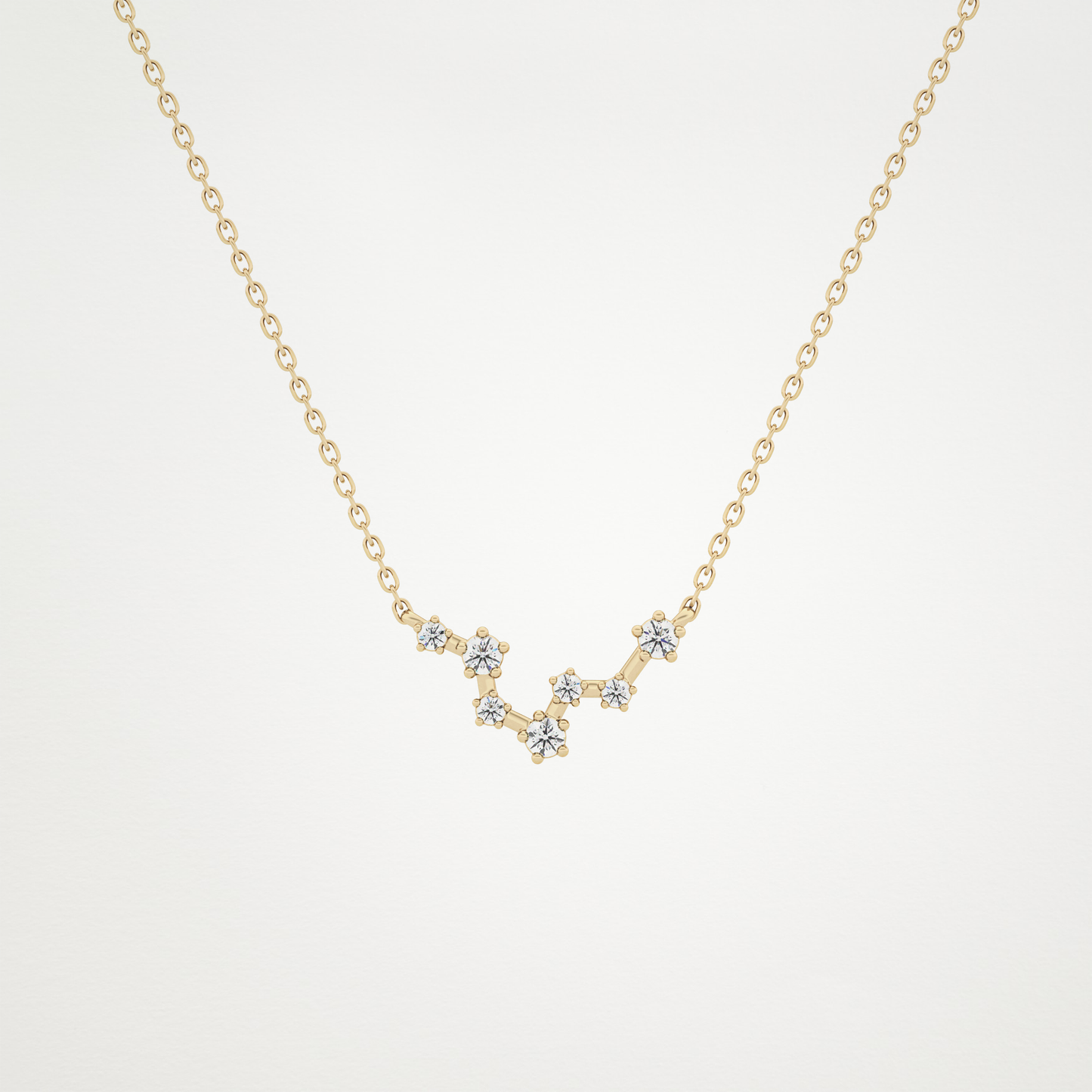 0.103 CT Moissanite Random Necklace in 14K or 18K Solid Gold – DEF Color, VVS Clarity