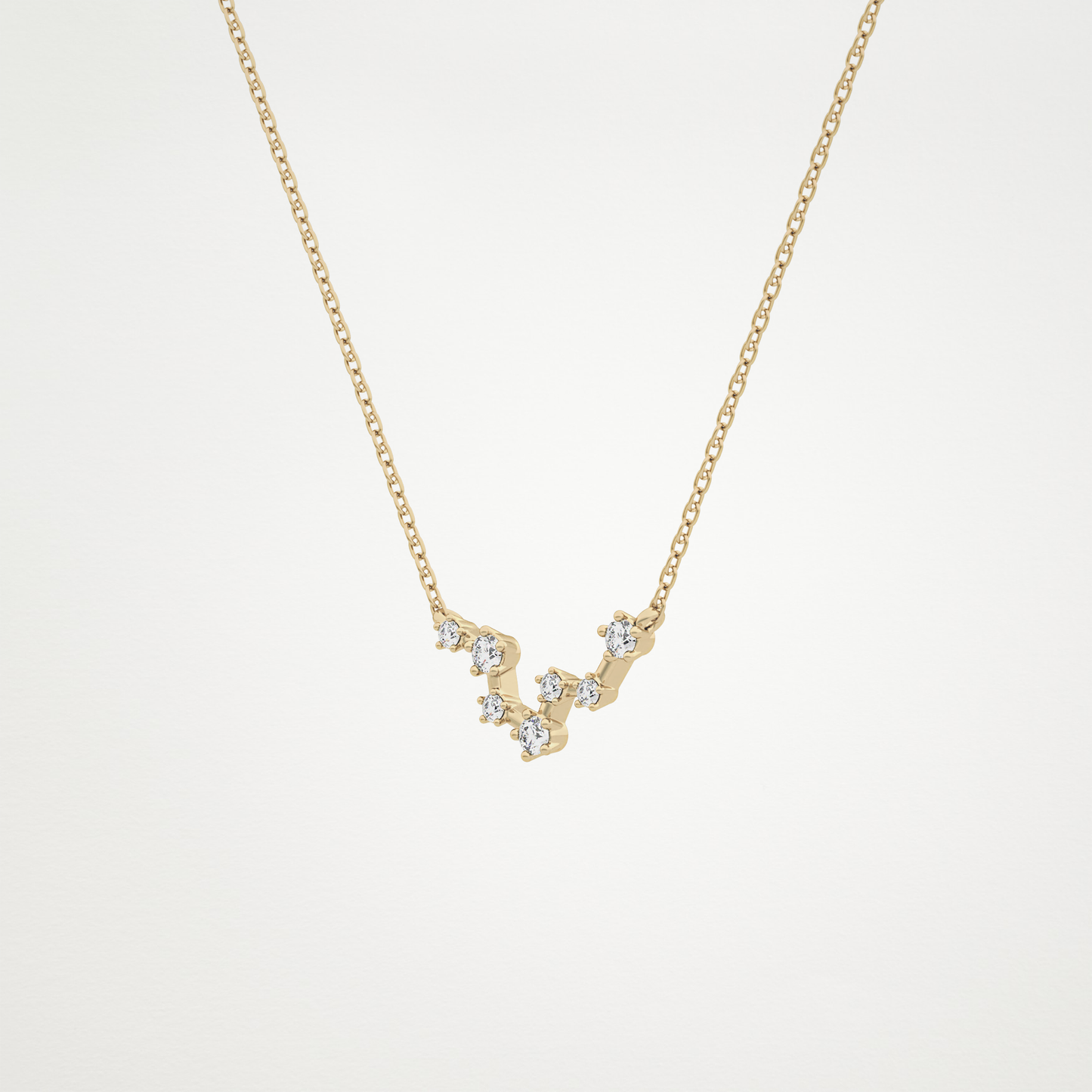 0.103 CT Moissanite Random Necklace in 14K or 18K Solid Gold – DEF Color, VVS Clarity
