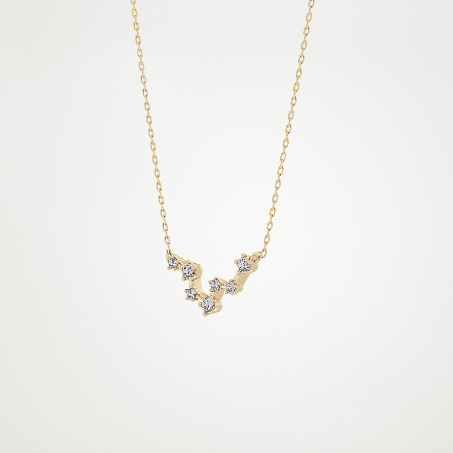 0.103 CT Moissanite Random Necklace in 14K or 18K Solid Gold – DEF Color, VVS Clarity