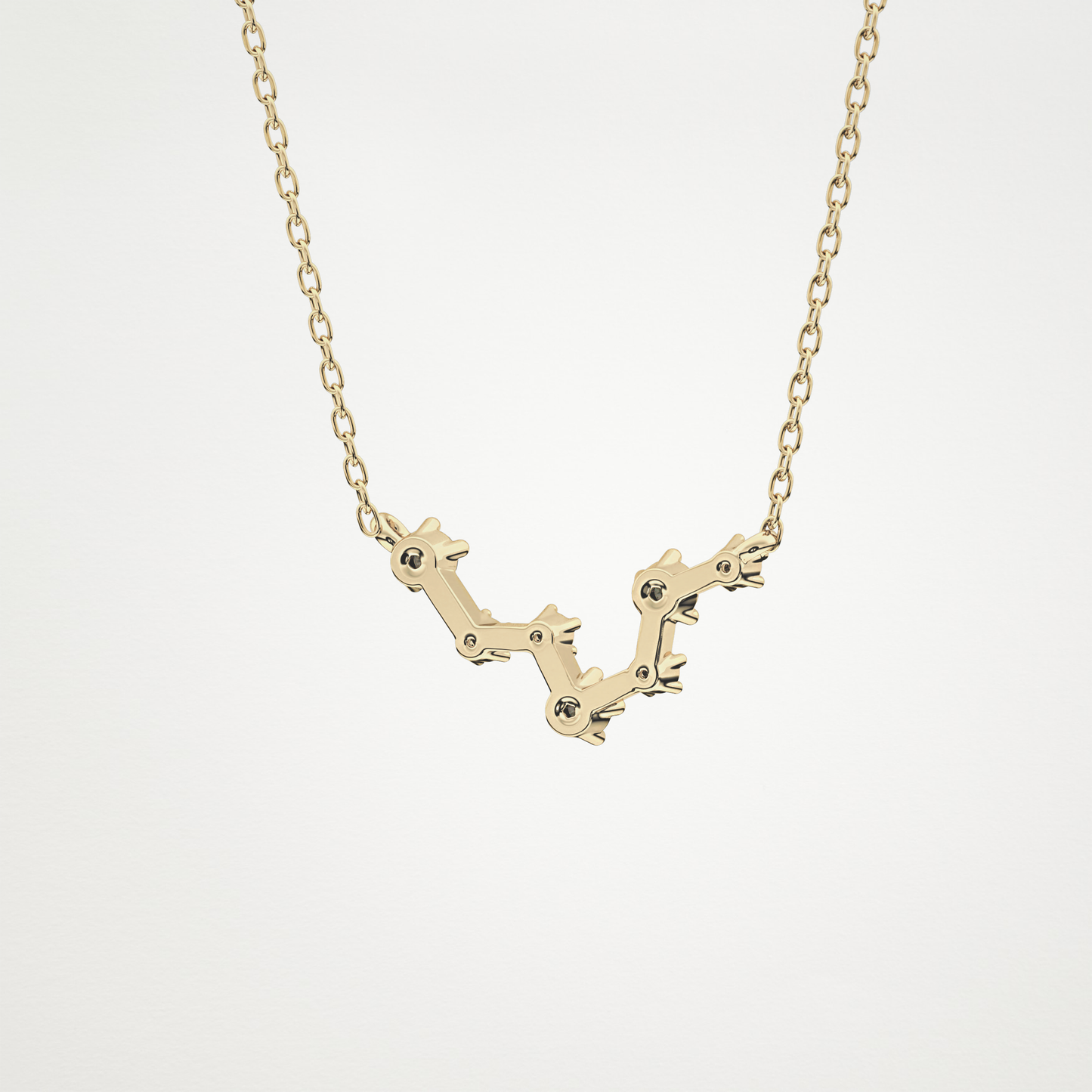 0.103 CT Moissanite Random Necklace in 14K or 18K Solid Gold – DEF Color, VVS Clarity