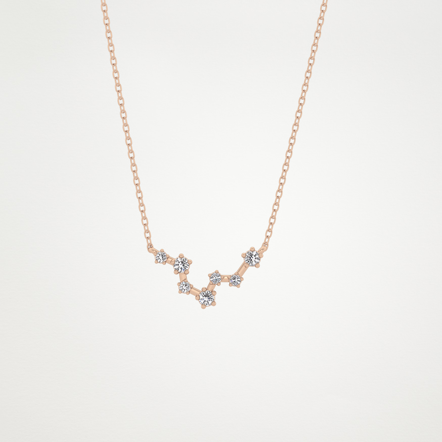 0.103 CT Moissanite Random Necklace in 14K or 18K Solid Gold – DEF Color, VVS Clarity