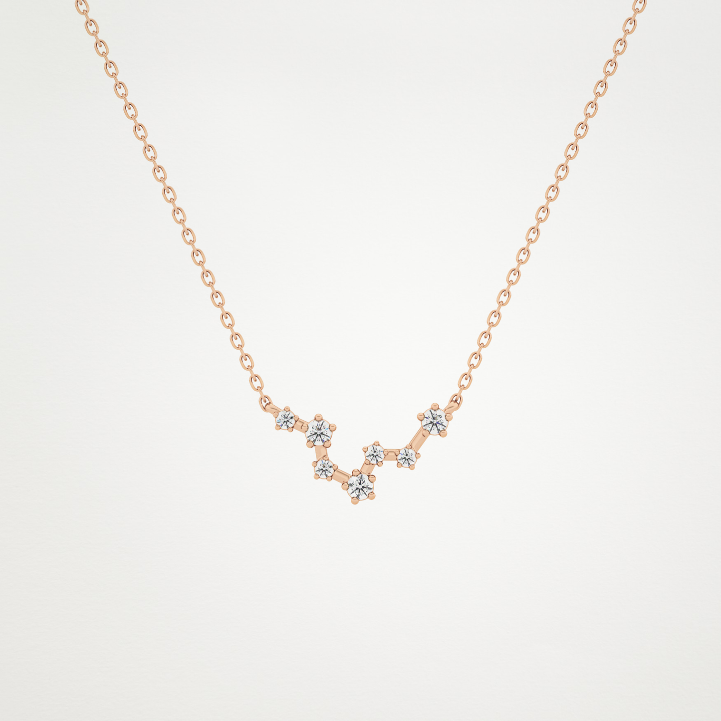 0.103 CT Moissanite Random Necklace in 14K or 18K Solid Gold – DEF Color, VVS Clarity