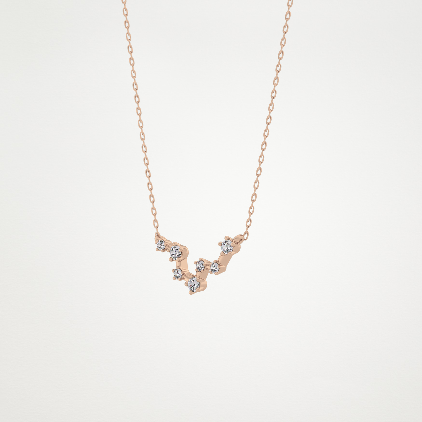 0.103 CT Moissanite Random Necklace in 14K or 18K Solid Gold – DEF Color, VVS Clarity