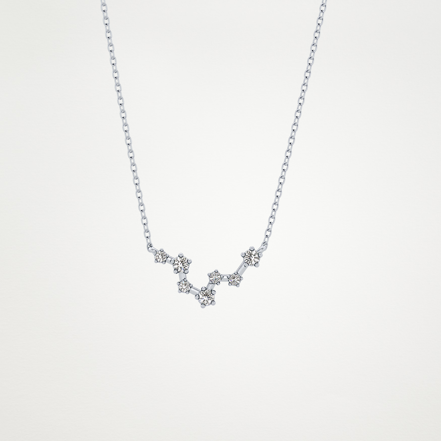 0.103 CT Moissanite Random Necklace in 14K or 18K Solid Gold – DEF Color, VVS Clarity
