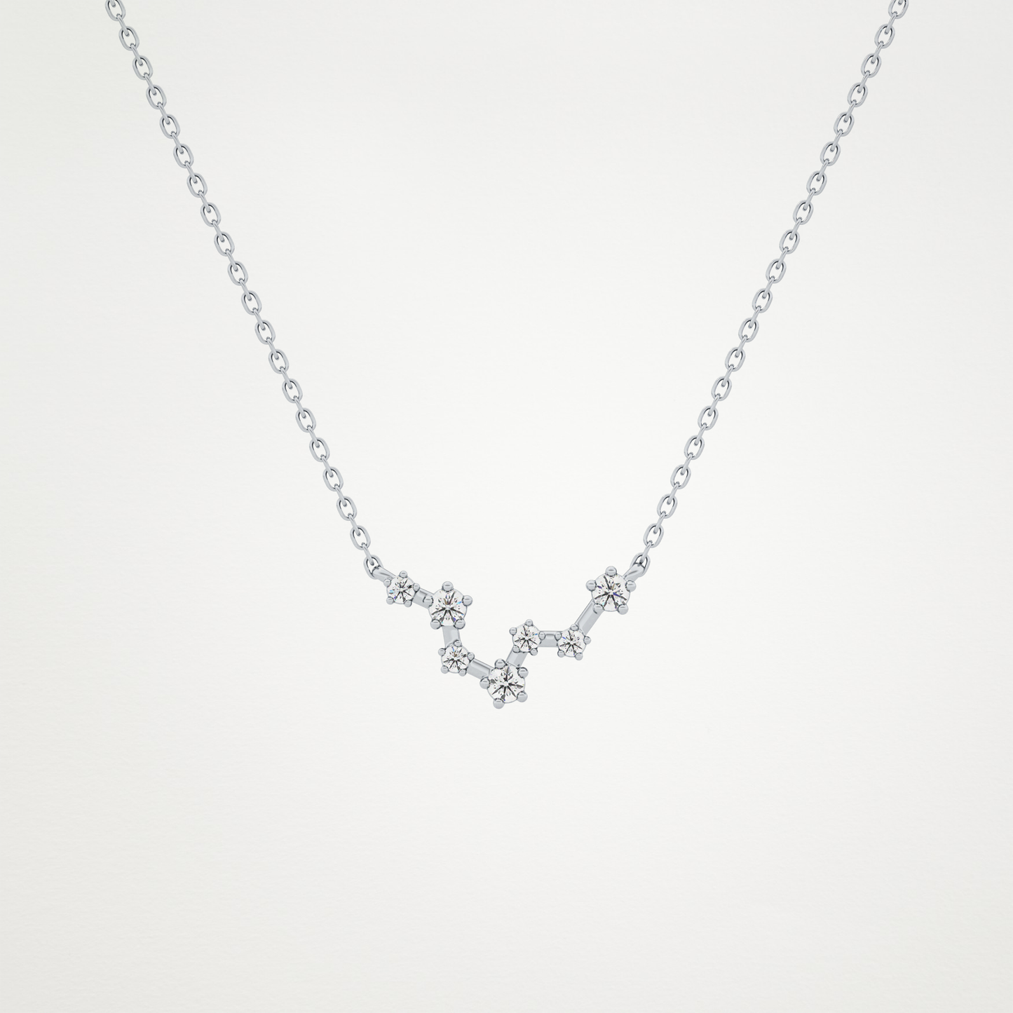 0.103 CT Moissanite Random Necklace in 14K or 18K Solid Gold – DEF Color, VVS Clarity