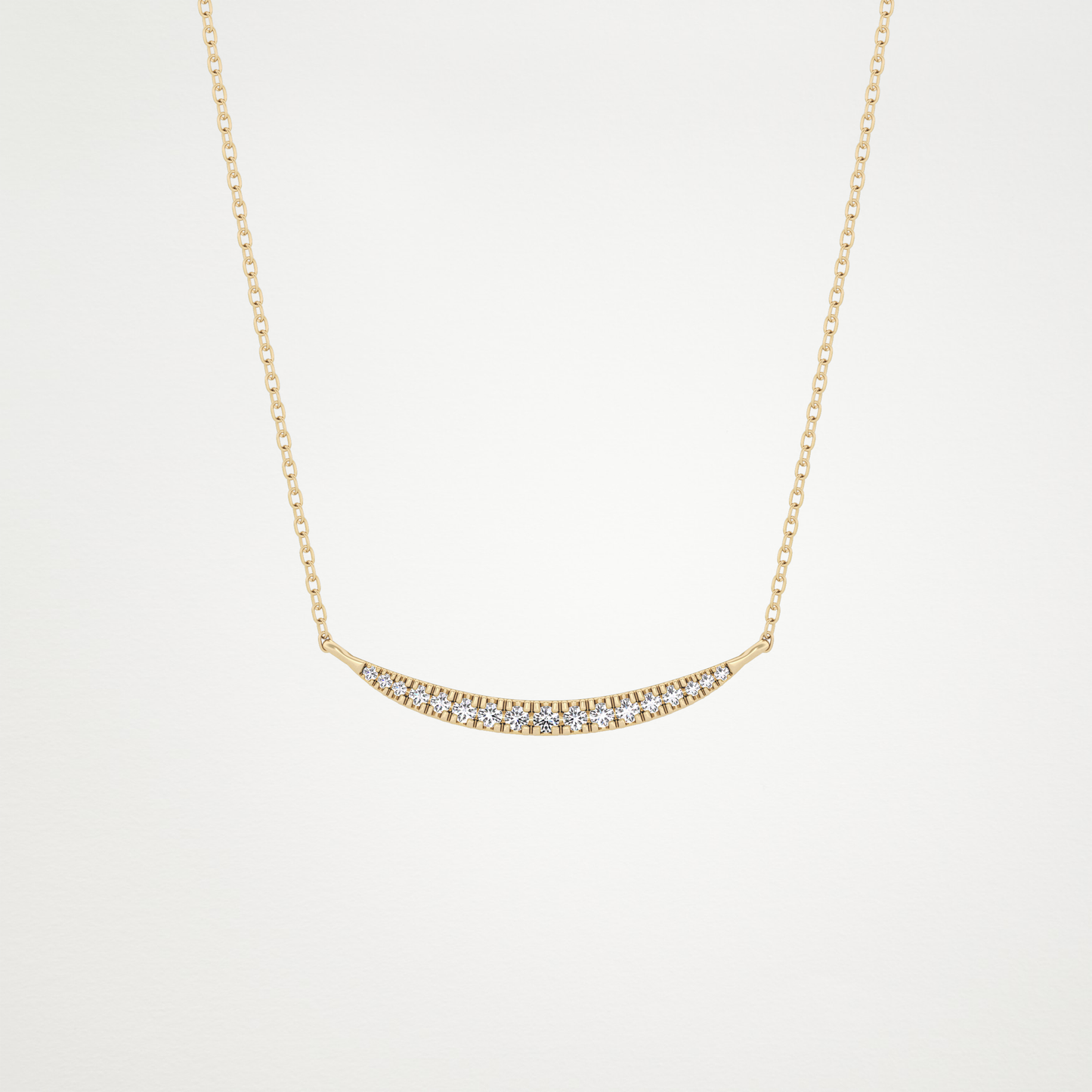 0.91 CT Moissanite Smile Necklace in 14K or 18K Solid Gold – DEF Color, VVS Clarity