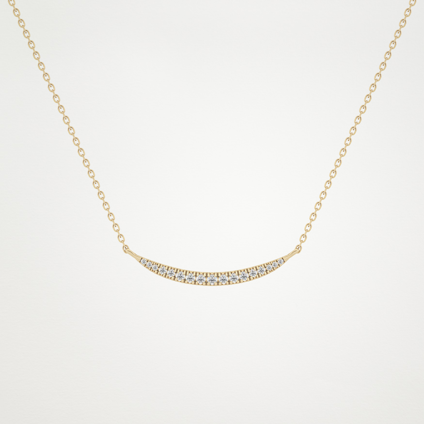 0.91 CT Moissanite Smile Necklace in 14K or 18K Solid Gold – DEF Color, VVS Clarity
