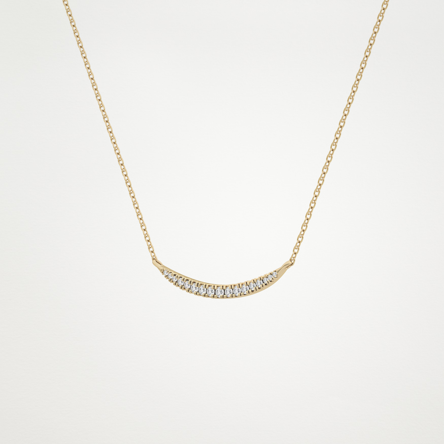 0.91 CT Moissanite Smile Necklace in 14K or 18K Solid Gold – DEF Color, VVS Clarity