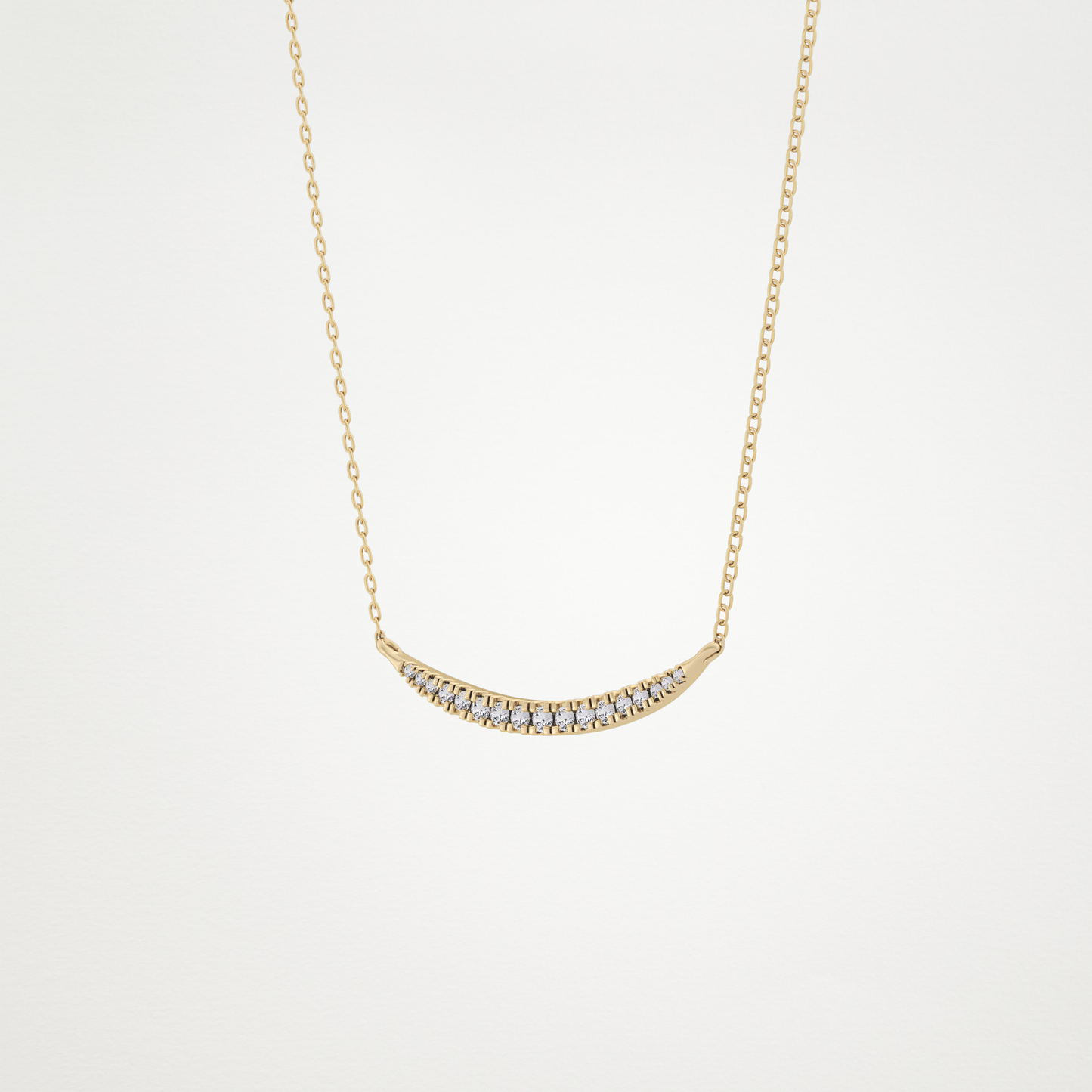 0.91 CT Moissanite Smile Necklace in 14K or 18K Solid Gold – DEF Color, VVS Clarity