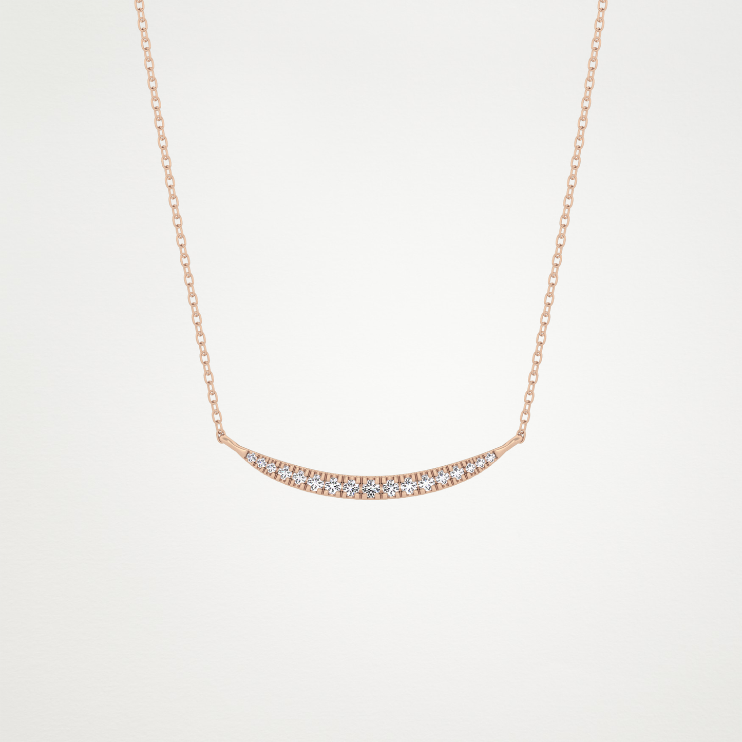 0.91 CT Moissanite Smile Necklace in 14K or 18K Solid Gold – DEF Color, VVS Clarity