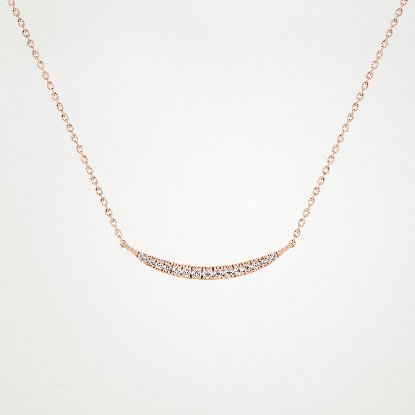 0.91 CT Moissanite Smile Necklace in 14K or 18K Solid Gold – DEF Color, VVS Clarity