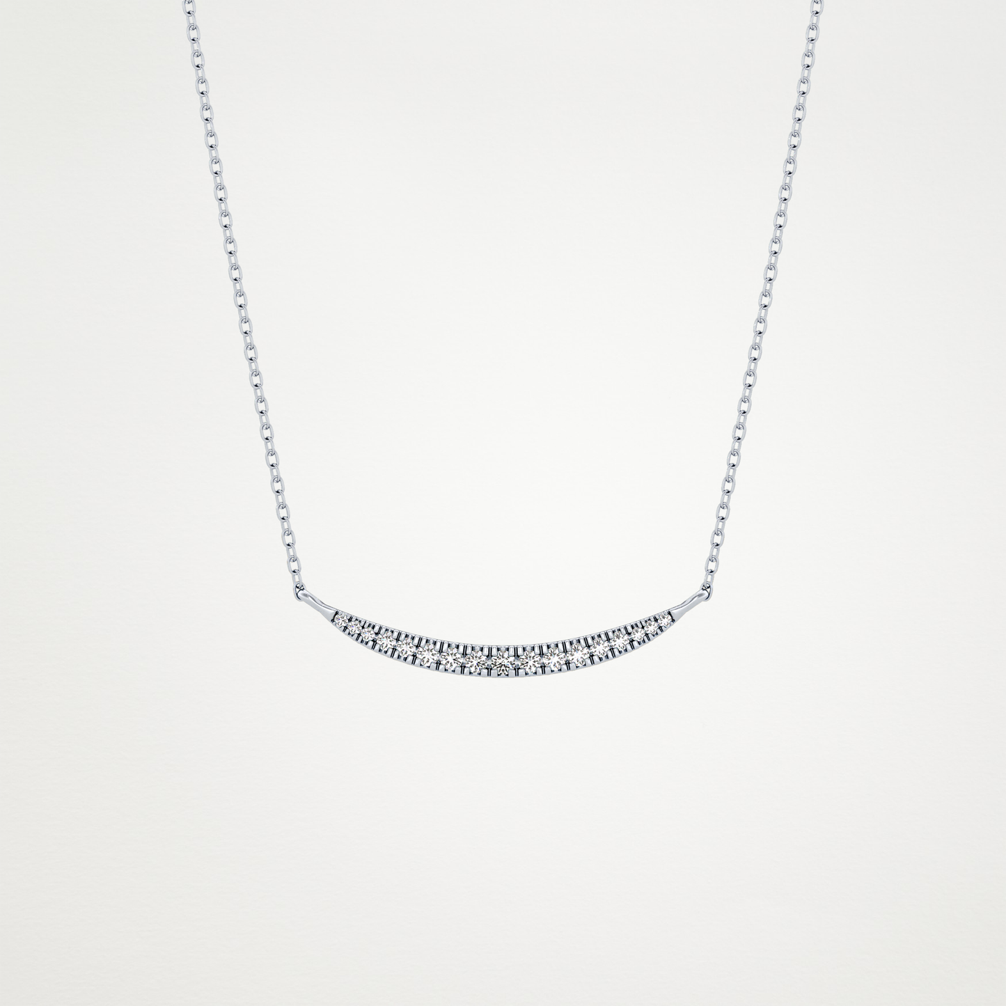 0.91 CT Moissanite Smile Necklace in 14K or 18K Solid Gold – DEF Color, VVS Clarity