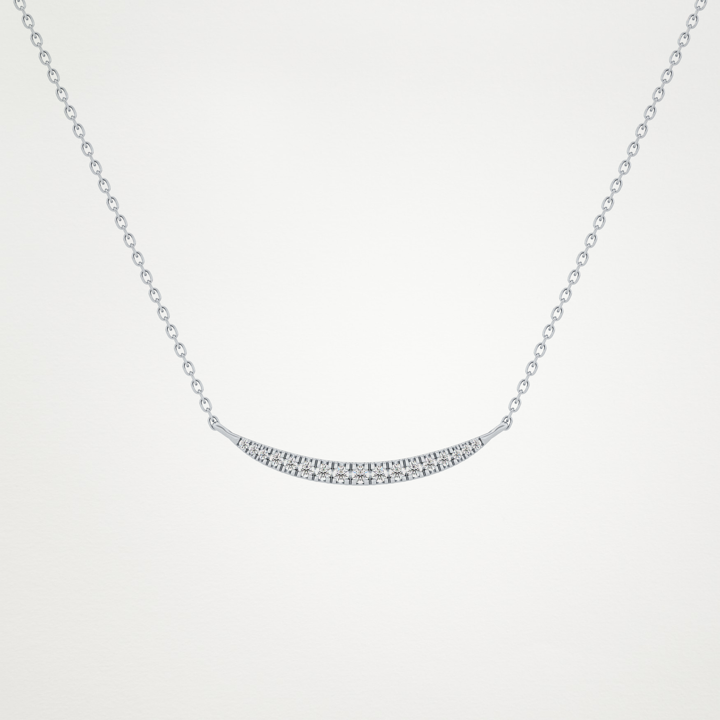 0.91 CT Moissanite Smile Necklace in 14K or 18K Solid Gold – DEF Color, VVS Clarity