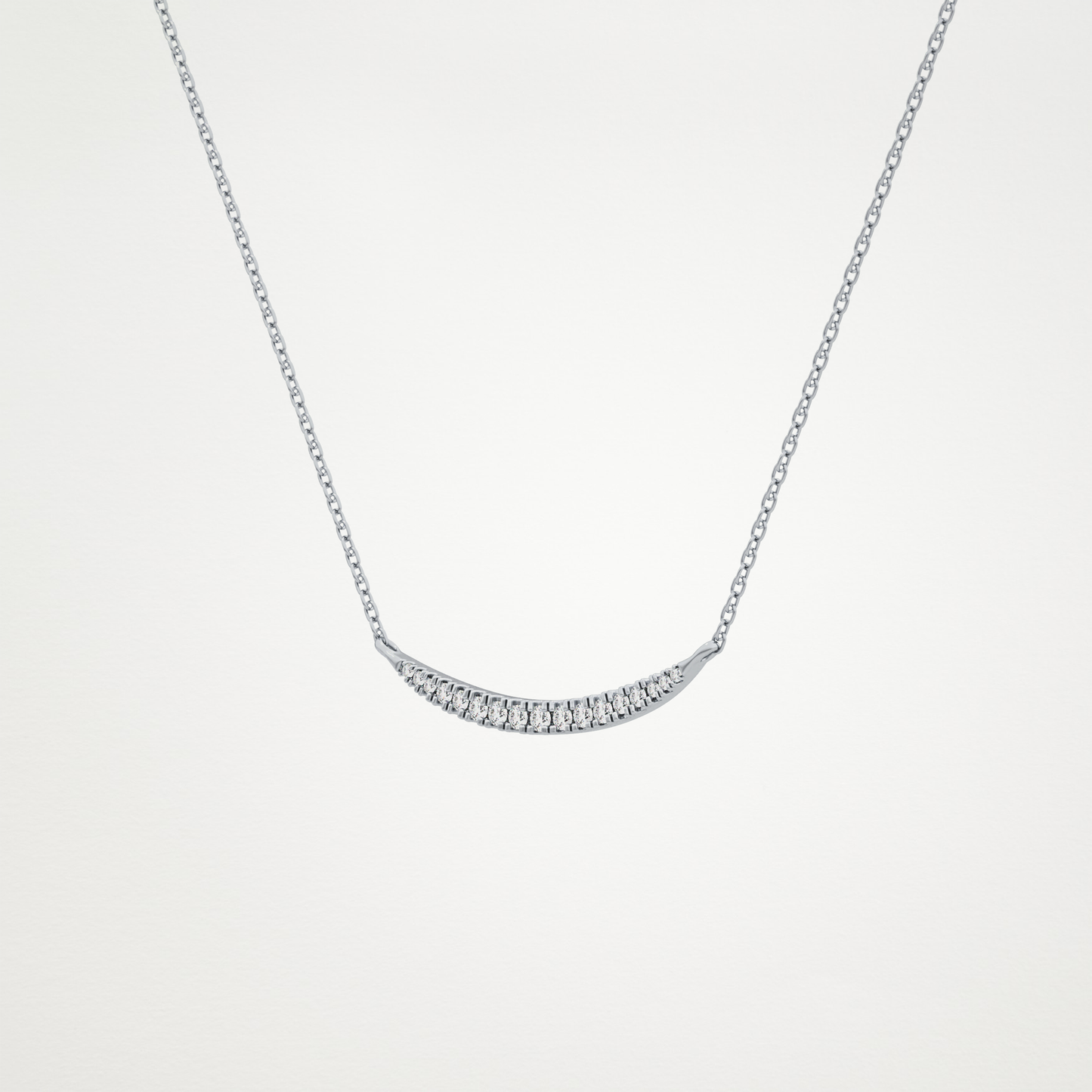 0.91 CT Moissanite Smile Necklace in 14K or 18K Solid Gold – DEF Color, VVS Clarity