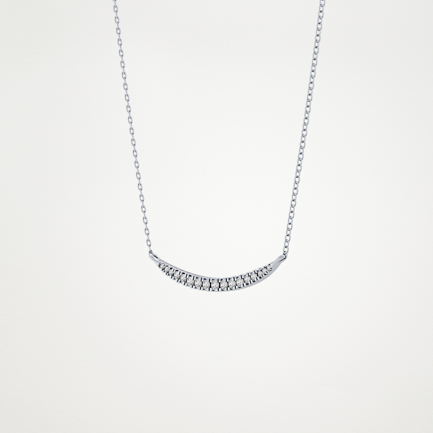 0.91 CT Moissanite Smile Necklace in 14K or 18K Solid Gold – DEF Color, VVS Clarity