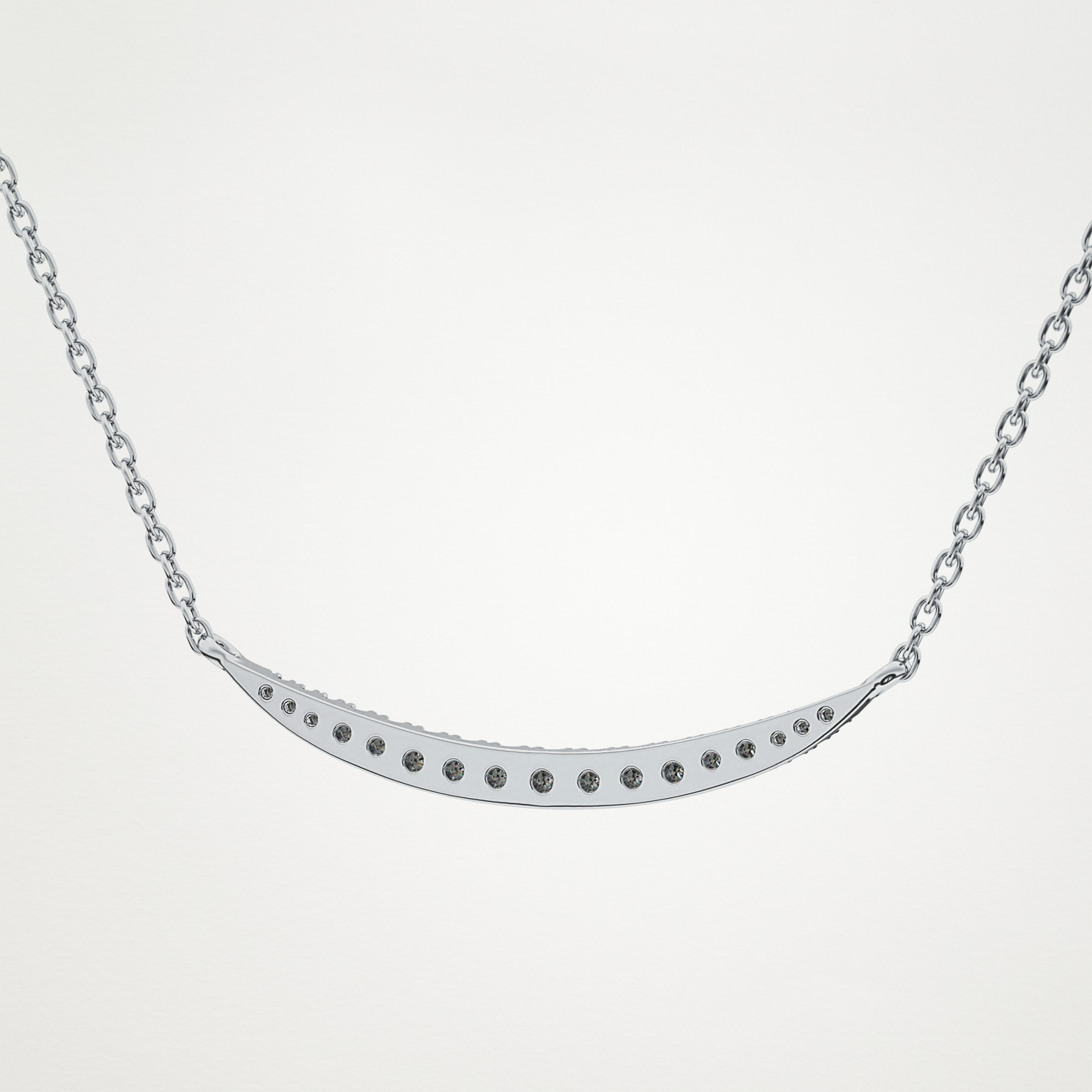 0.91 CT Moissanite Smile Necklace in 14K or 18K Solid Gold – DEF Color, VVS Clarity