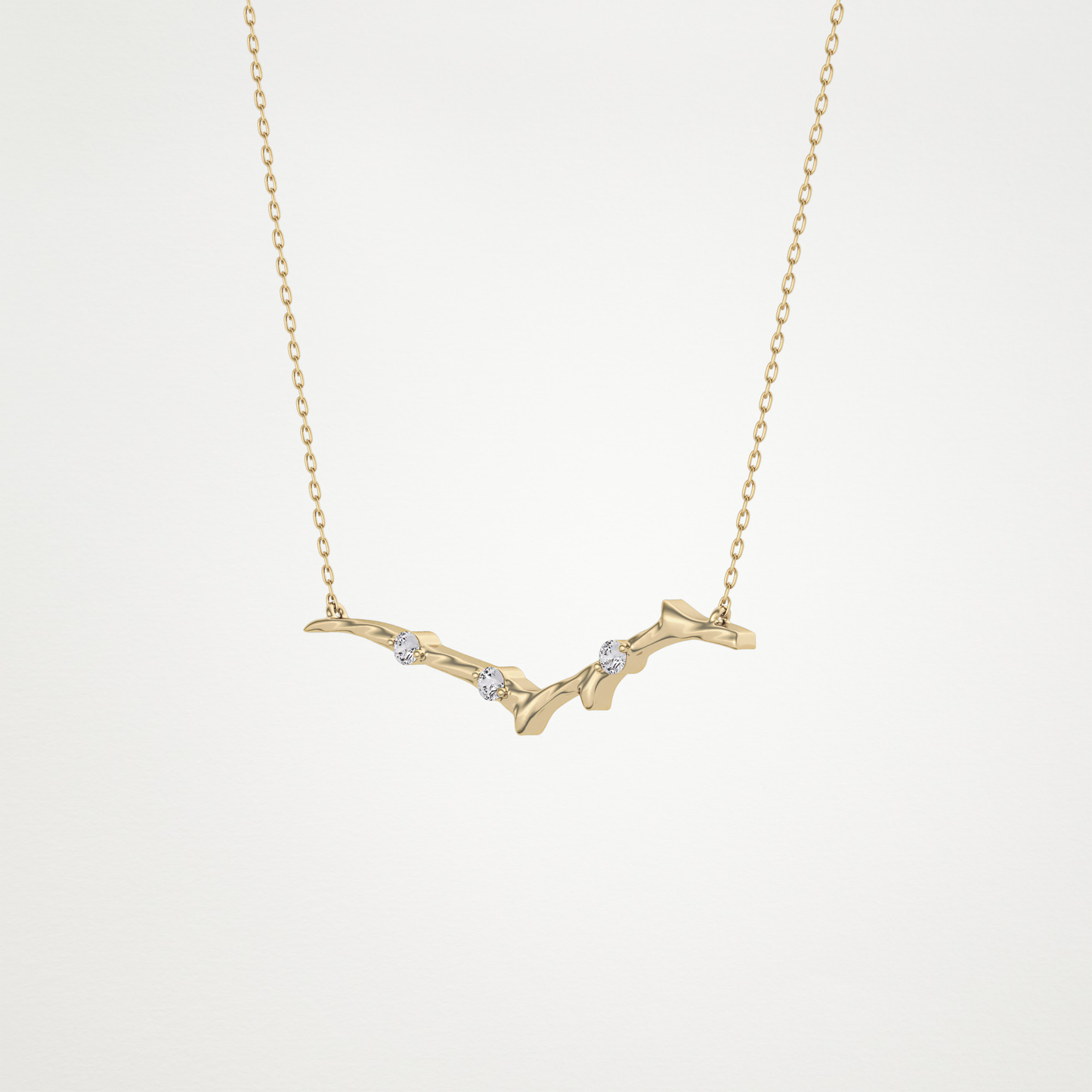0.7 CT Moissanite Random Necklace in 14K or 18K Solid Gold – DEF Color, VVS Clarity
