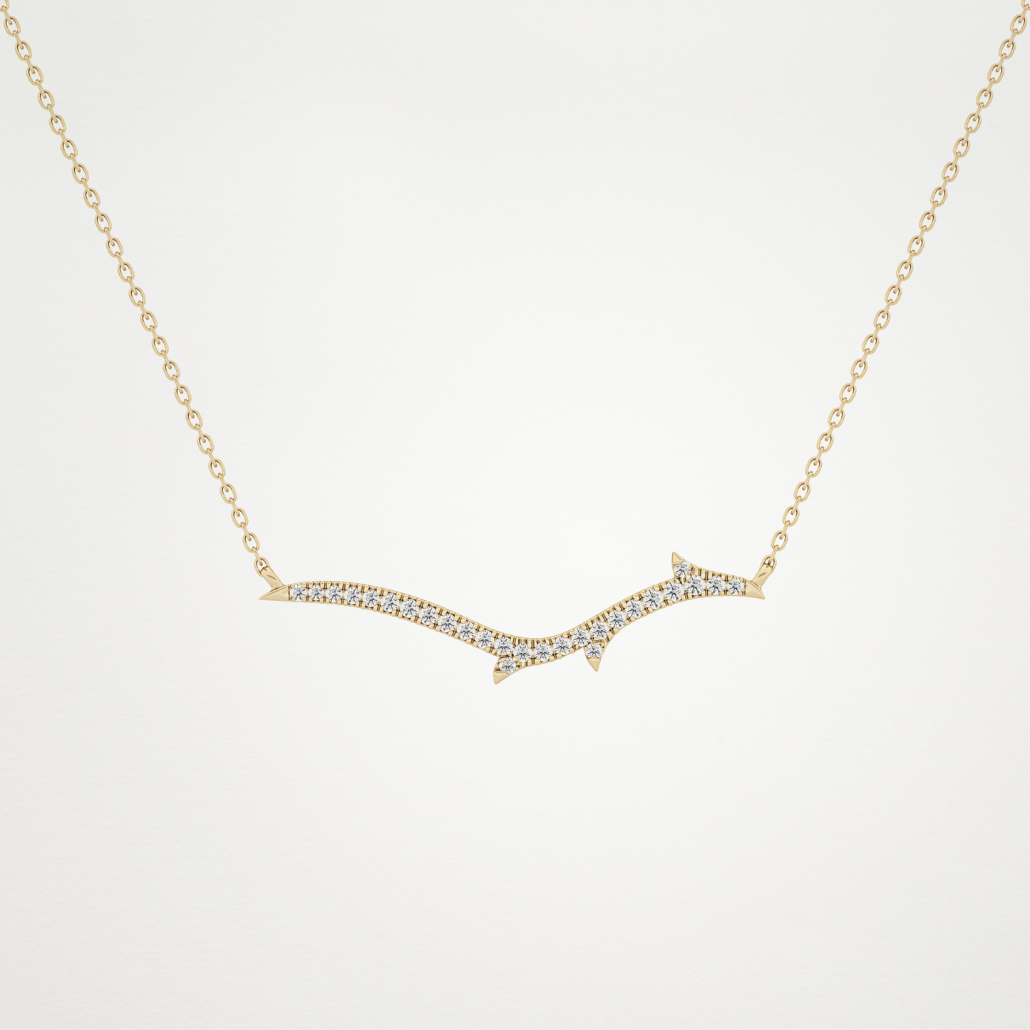0.123 CT Moissanite Random Necklace in 14K or 18K Solid Gold – DEF Color, VVS Clarity