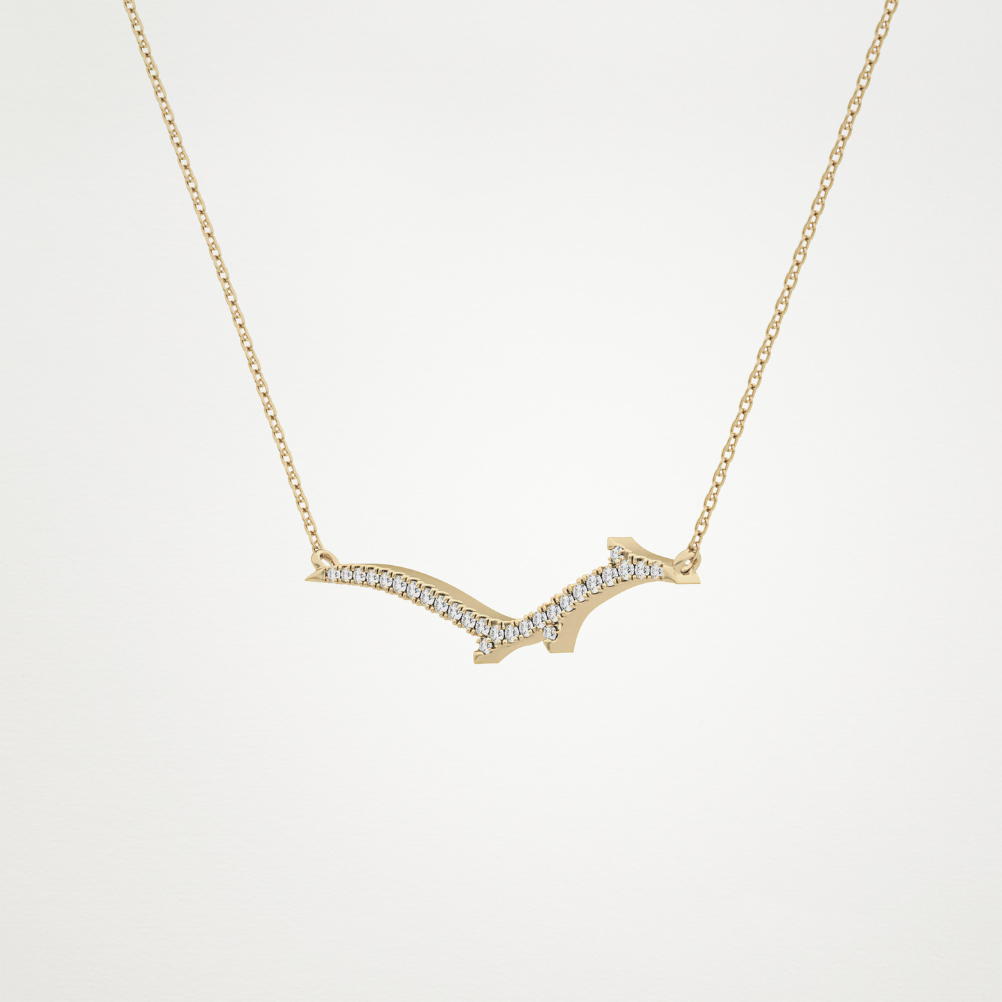 0.123 CT Moissanite Random Necklace in 14K or 18K Solid Gold – DEF Color, VVS Clarity