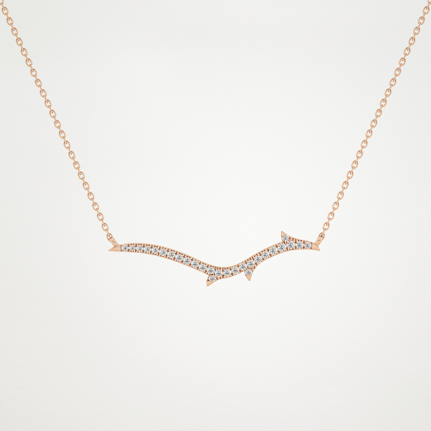 0.123 CT Moissanite Random Necklace in 14K or 18K Solid Gold – DEF Color, VVS Clarity