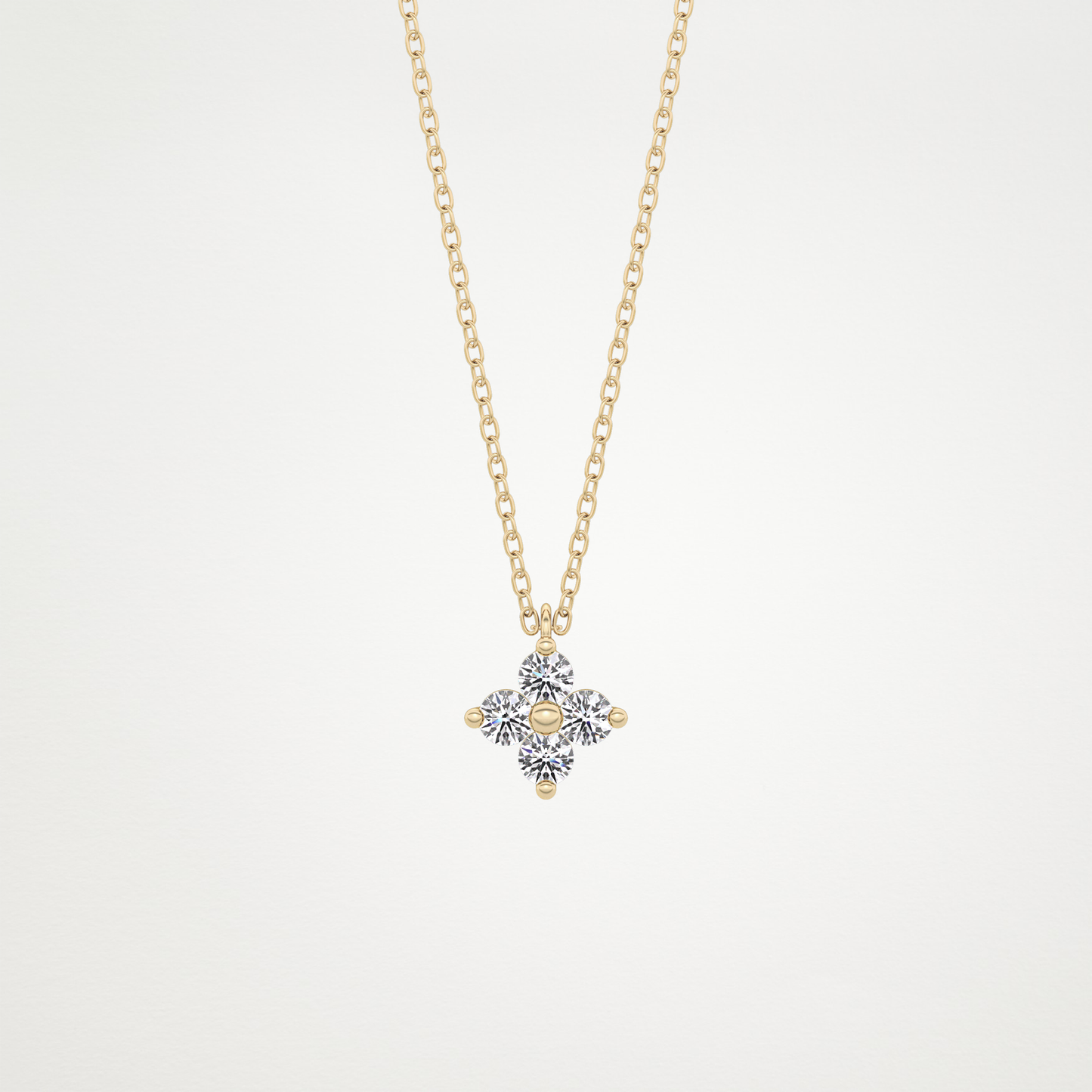 0.16 CT Moissanite Flower Necklace in 14K or 18K Solid Gold – DEF Color, VVS Clarity