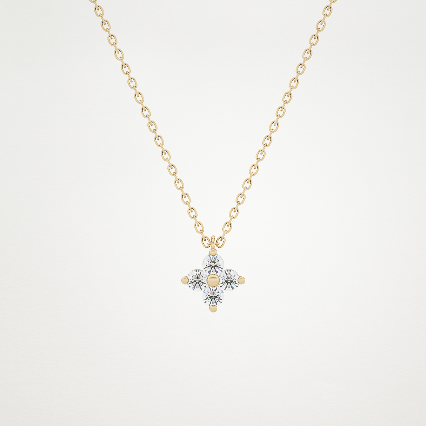 0.16 CT Moissanite Flower Necklace in 14K or 18K Solid Gold – DEF Color, VVS Clarity