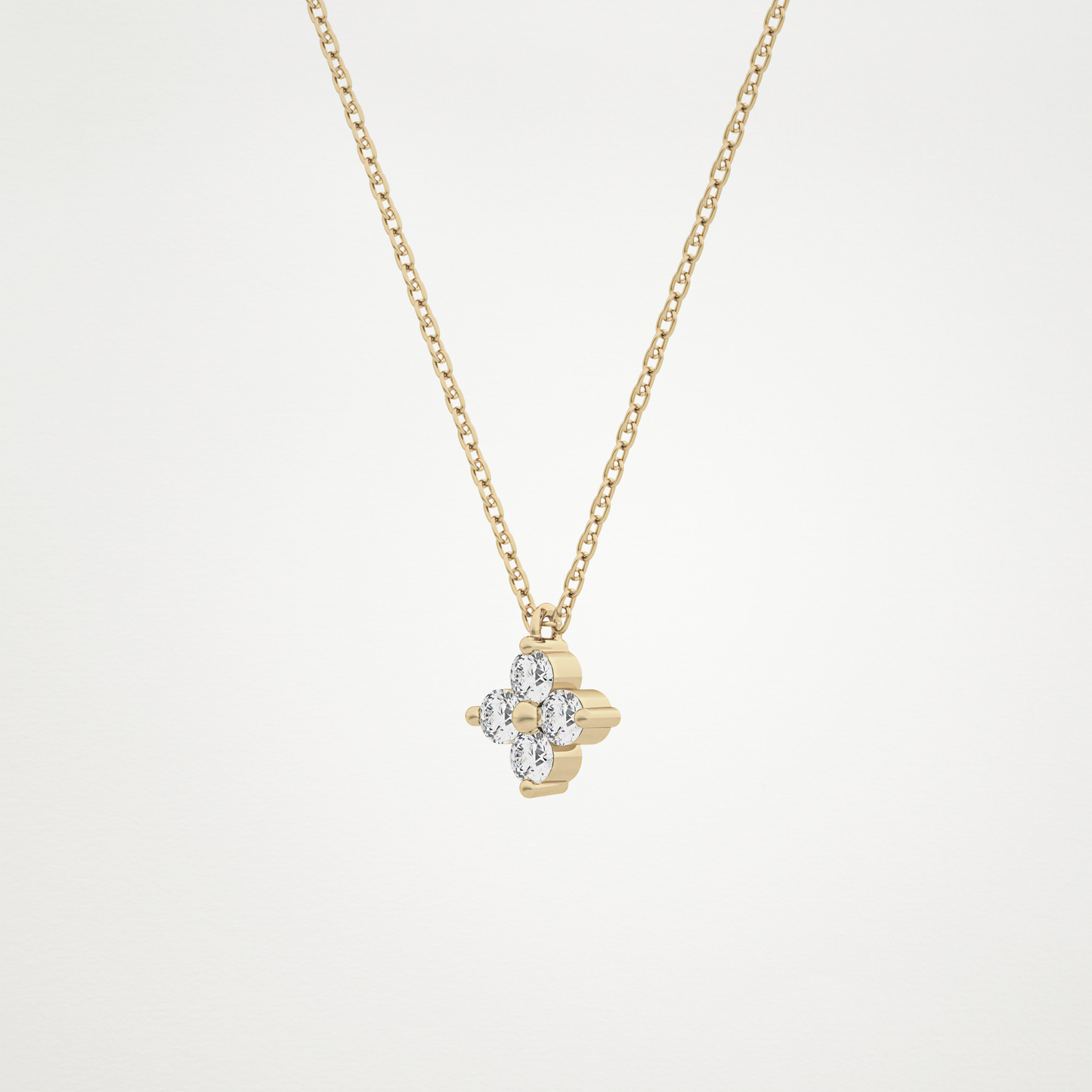 0.16 CT Moissanite Flower Necklace in 14K or 18K Solid Gold – DEF Color, VVS Clarity