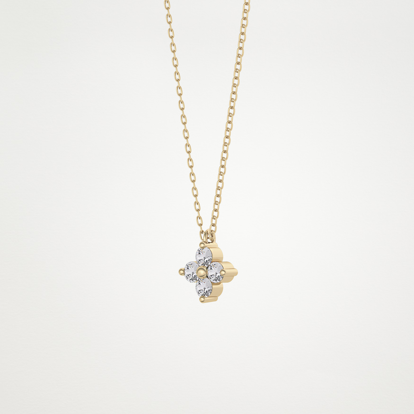 0.16 CT Moissanite Flower Necklace in 14K or 18K Solid Gold – DEF Color, VVS Clarity