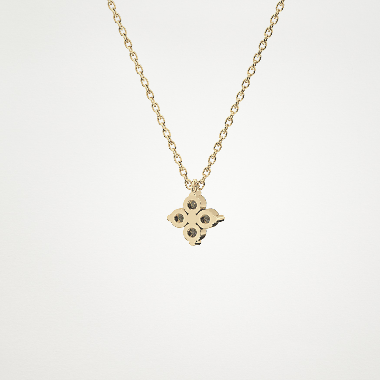 0.16 CT Moissanite Flower Necklace in 14K or 18K Solid Gold – DEF Color, VVS Clarity