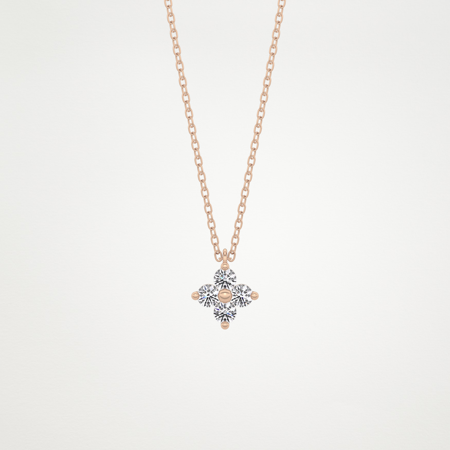 0.16 CT Moissanite Flower Necklace in 14K or 18K Solid Gold – DEF Color, VVS Clarity