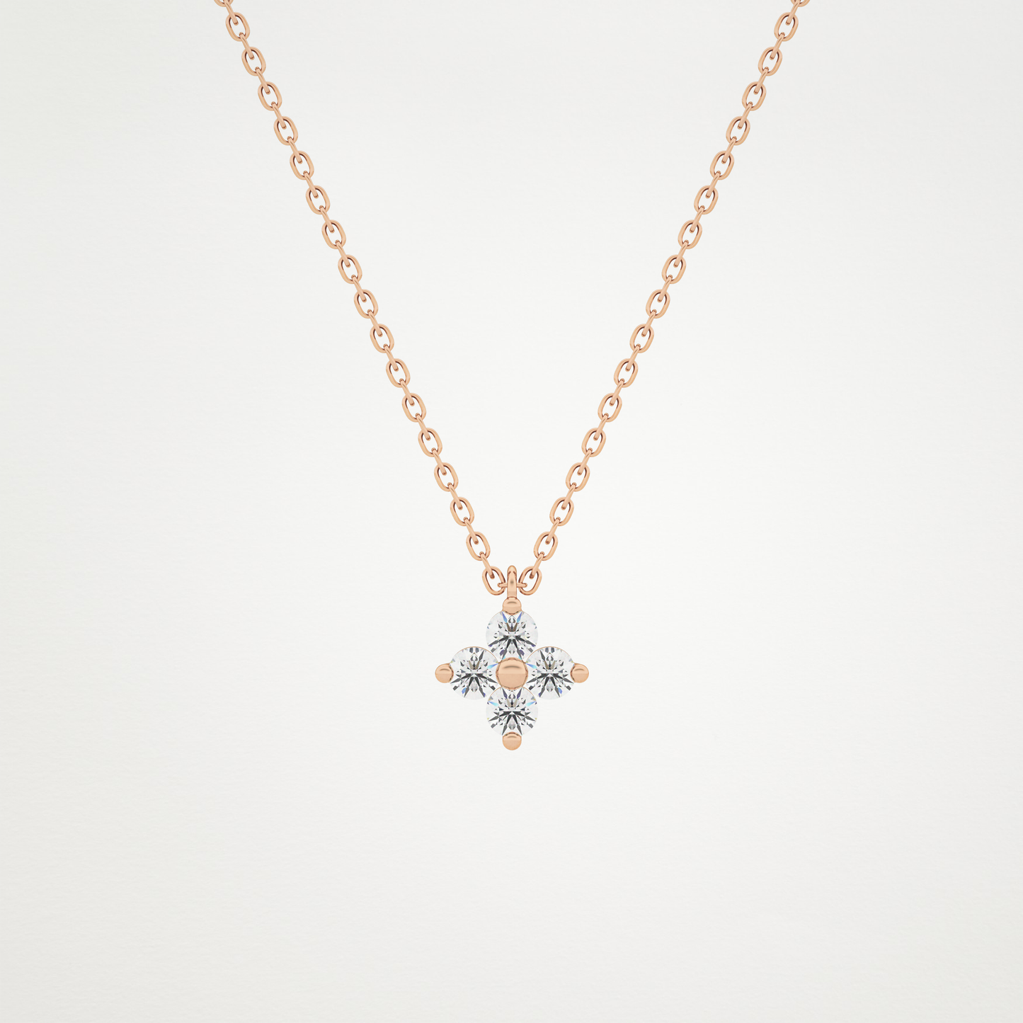 0.16 CT Moissanite Flower Necklace in 14K or 18K Solid Gold – DEF Color, VVS Clarity