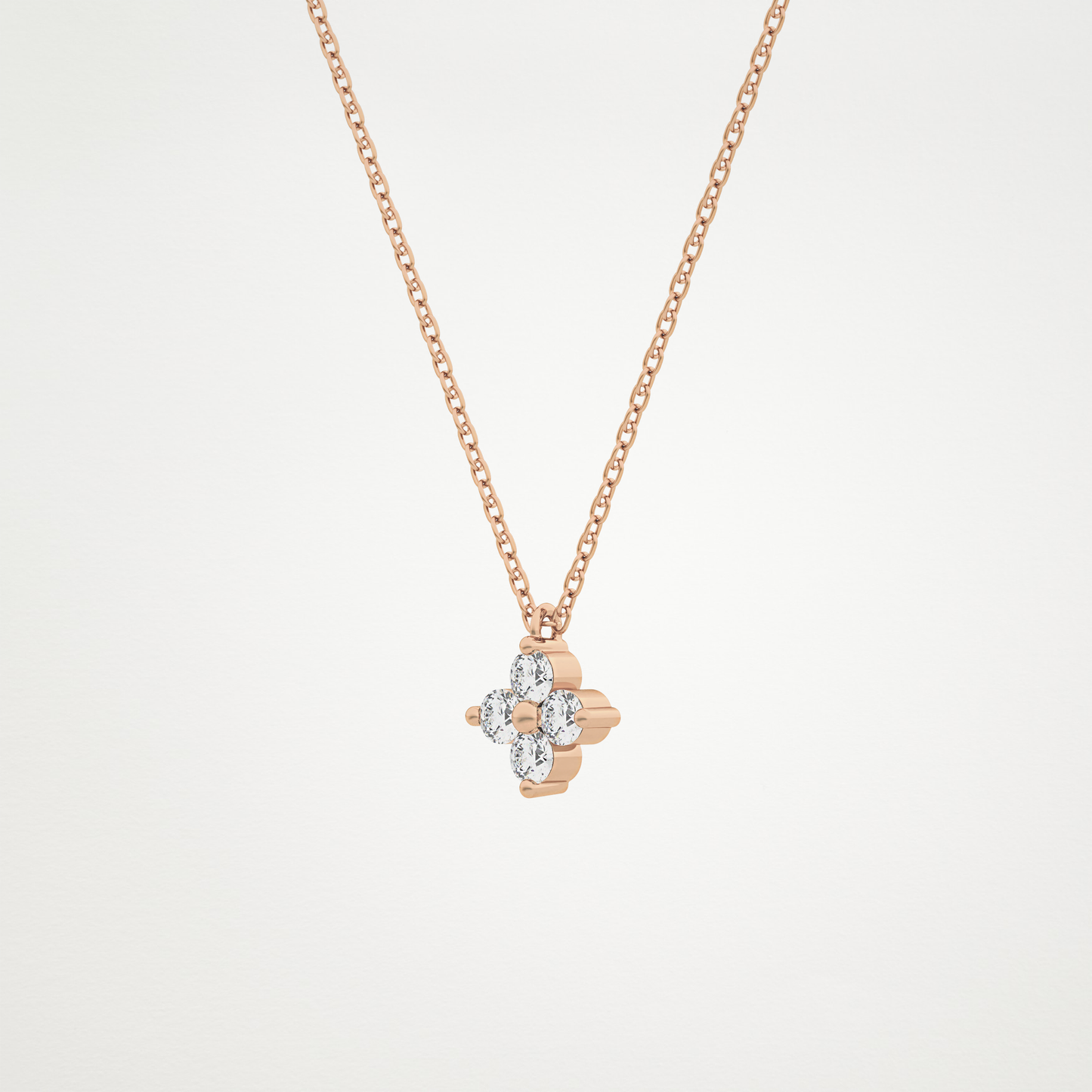 0.16 CT Moissanite Flower Necklace in 14K or 18K Solid Gold – DEF Color, VVS Clarity