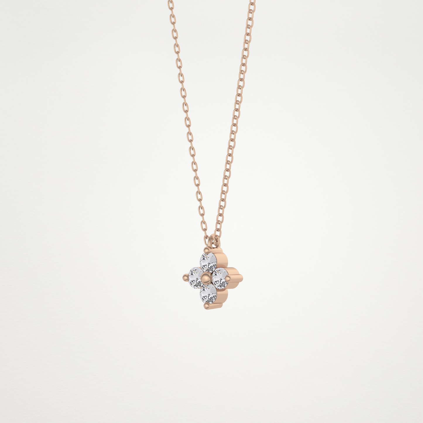 0.16 CT Moissanite Flower Necklace in 14K or 18K Solid Gold – DEF Color, VVS Clarity