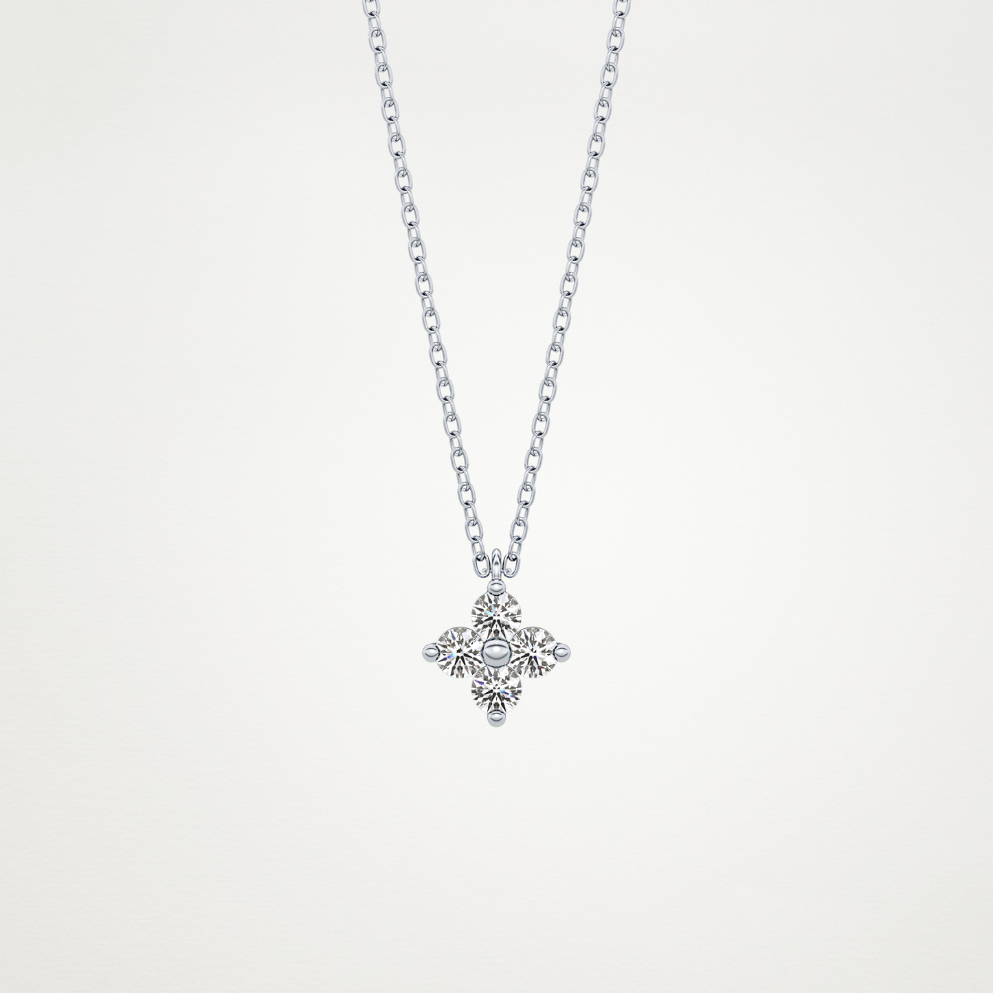 0.16 CT Moissanite Flower Necklace in 14K or 18K Solid Gold – DEF Color, VVS Clarity