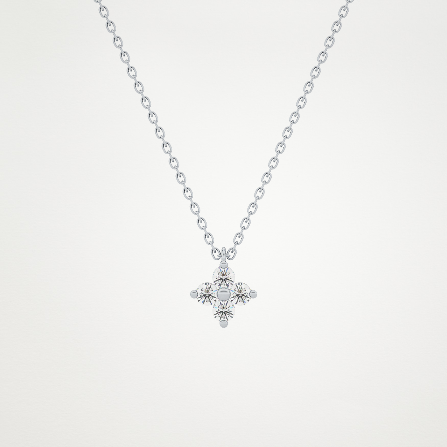 0.16 CT Moissanite Flower Necklace in 14K or 18K Solid Gold – DEF Color, VVS Clarity
