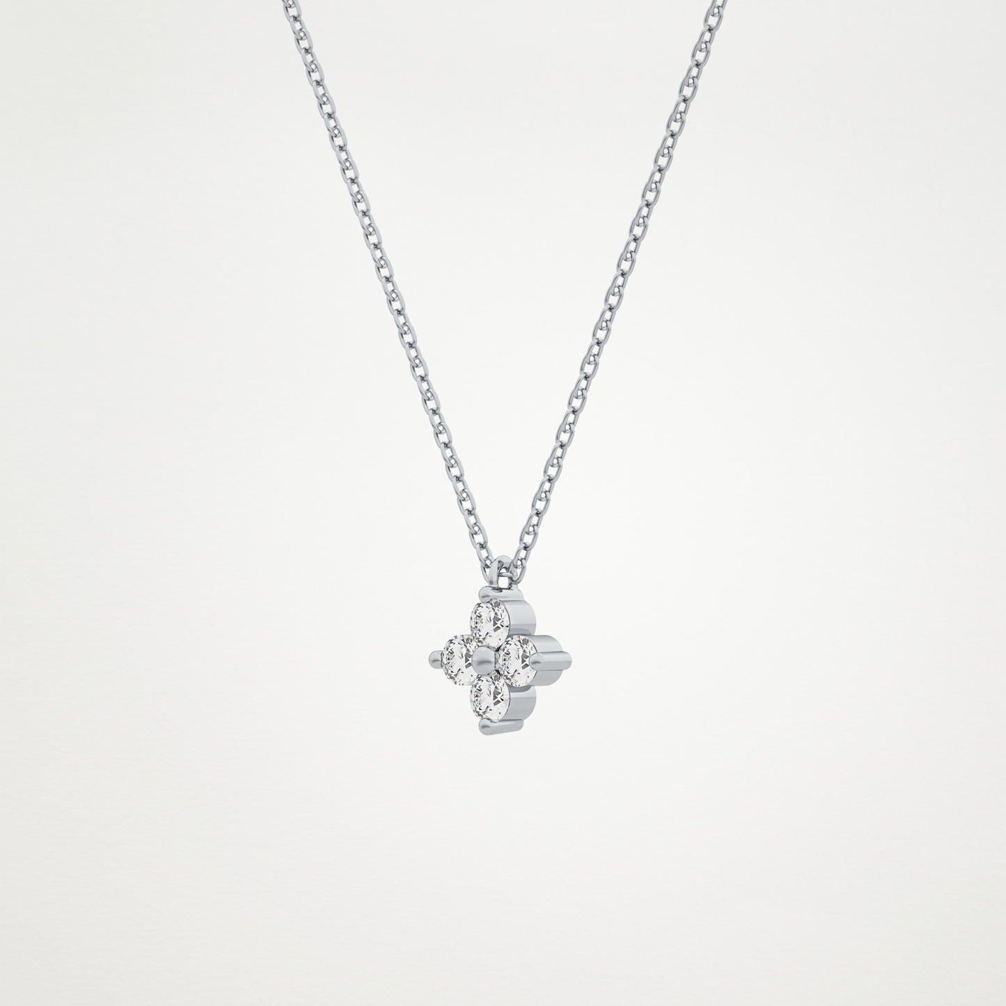 0.16 CT Moissanite Flower Necklace in 14K or 18K Solid Gold – DEF Color, VVS Clarity
