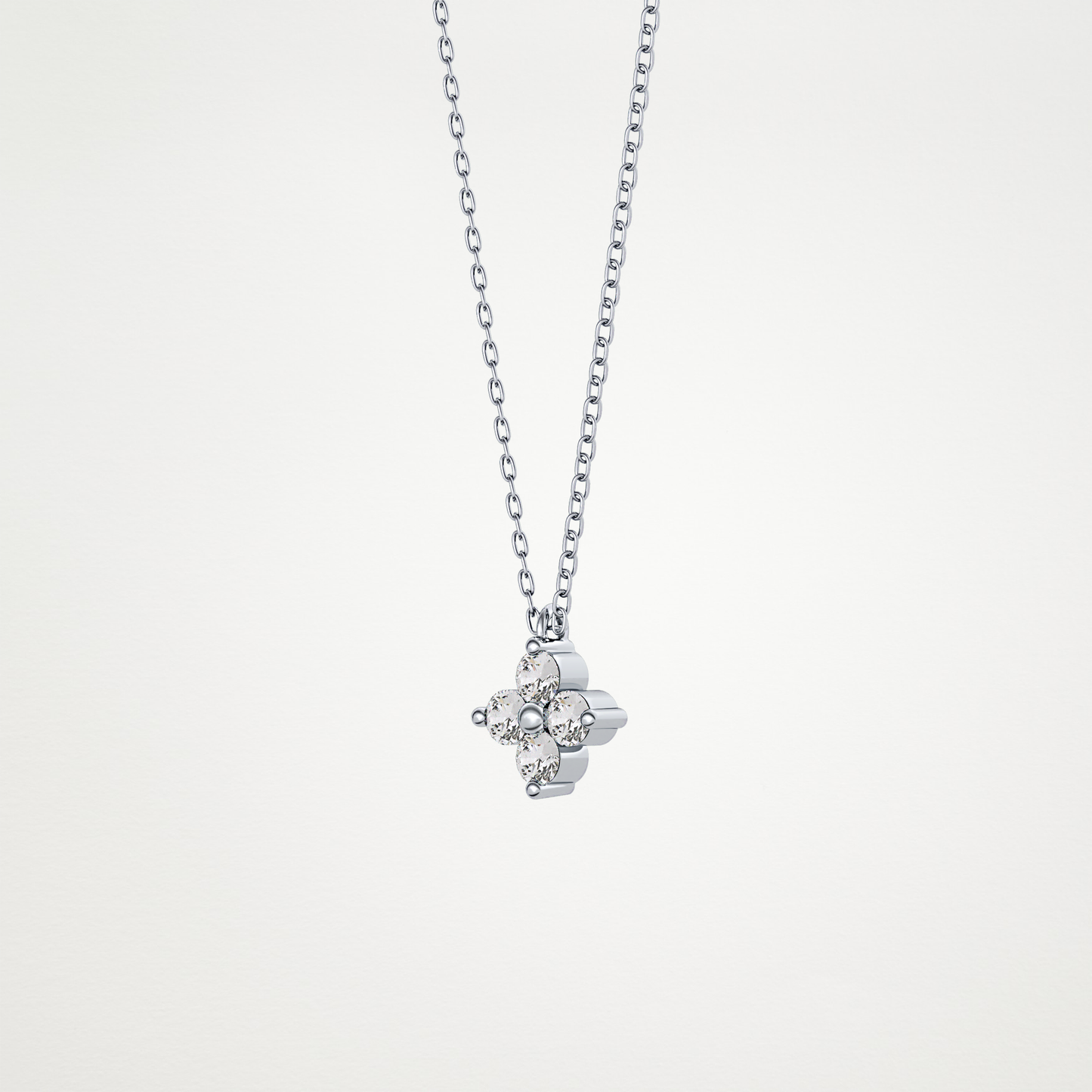 0.16 CT Moissanite Flower Necklace in 14K or 18K Solid Gold – DEF Color, VVS Clarity