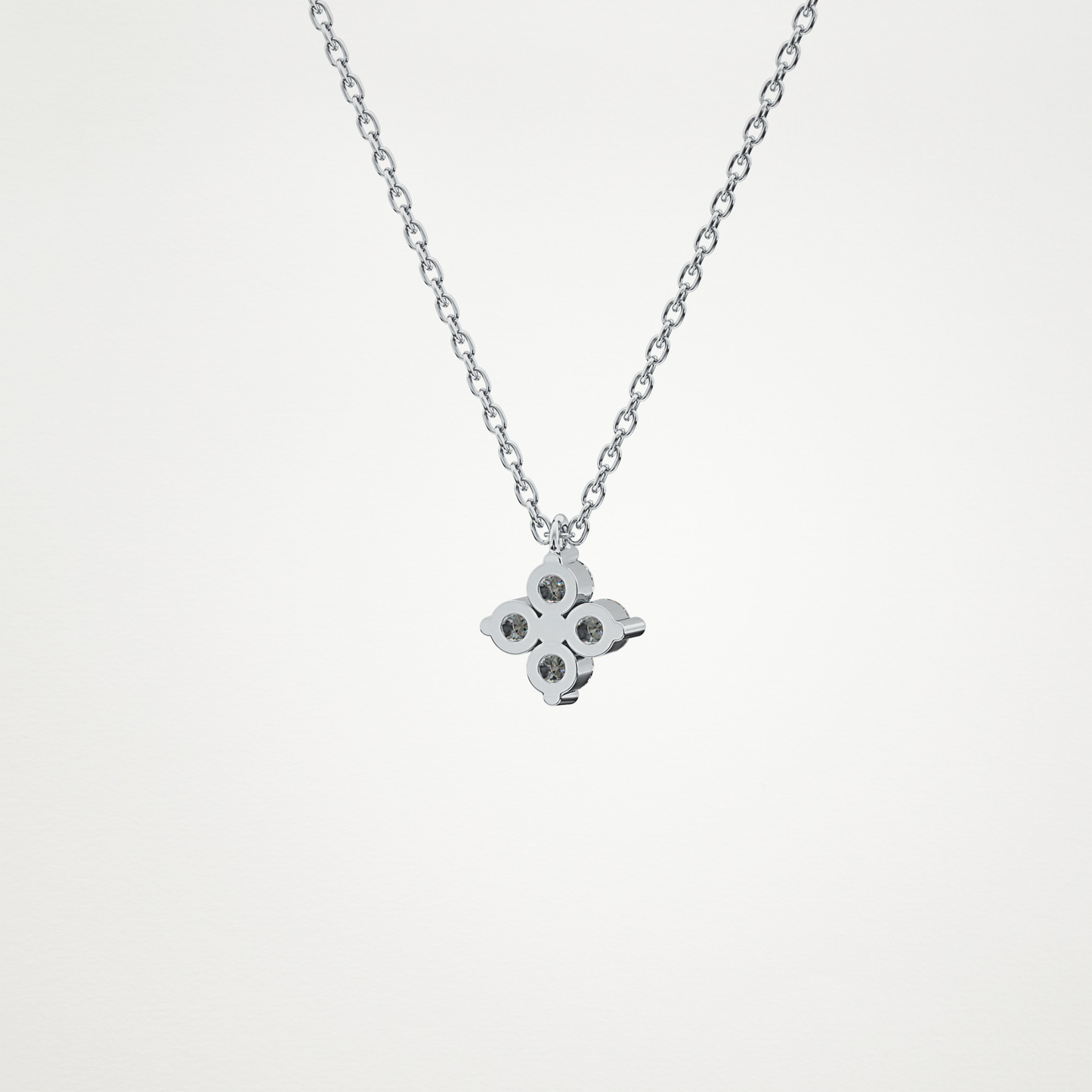 0.16 CT Moissanite Flower Necklace in 14K or 18K Solid Gold – DEF Color, VVS Clarity