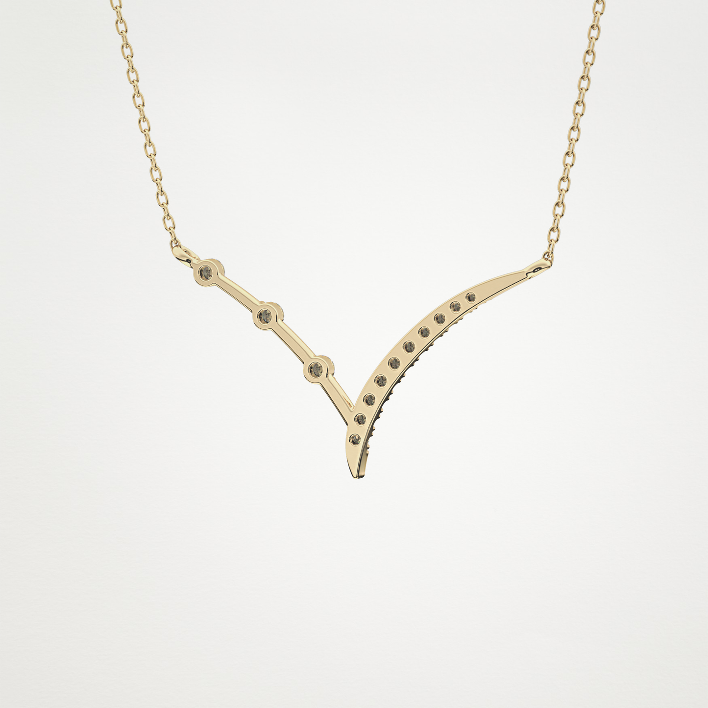 0.128 CT Moissanite V Bar Necklace in 14K or 18K Solid Gold – DEF Color, VVS Clarity 13