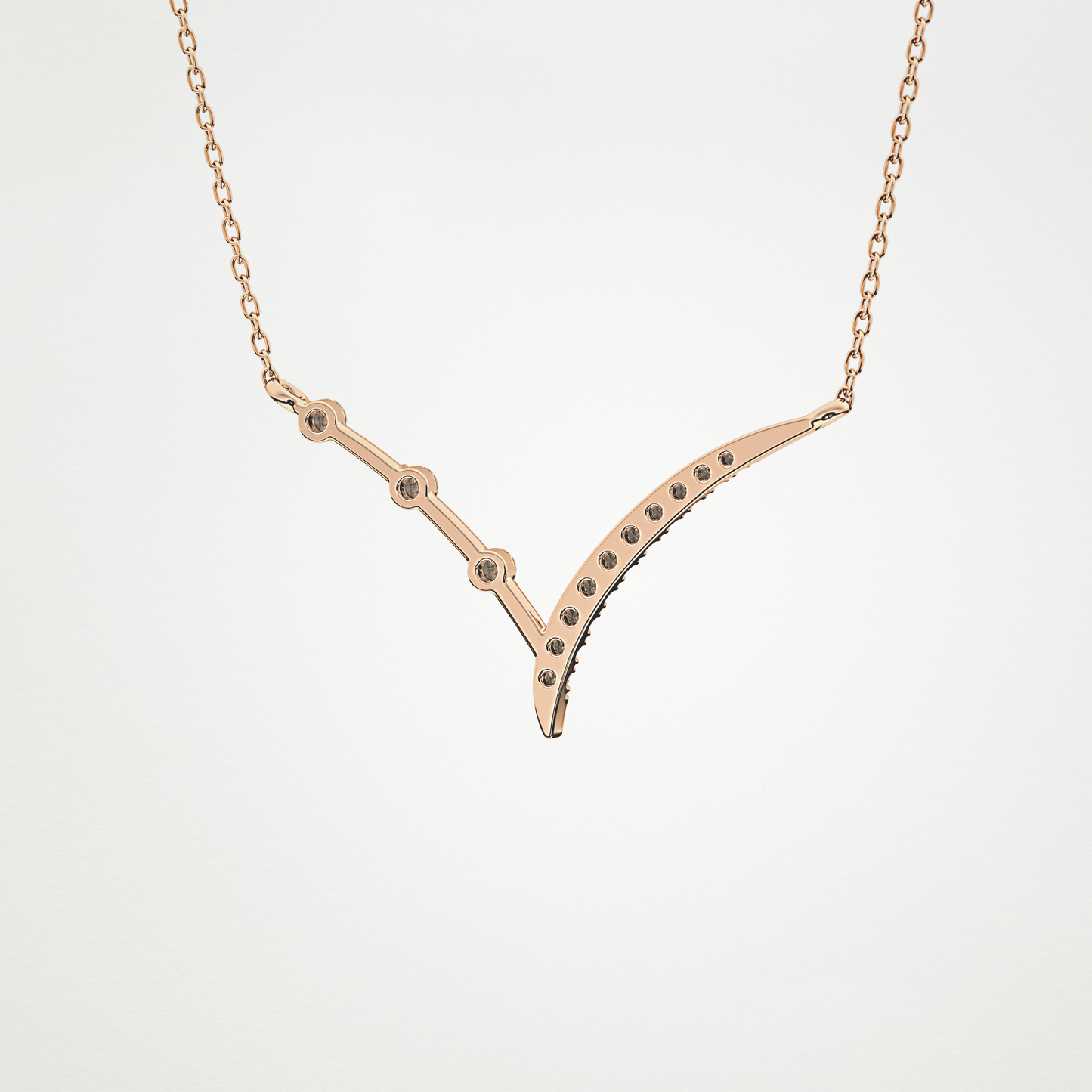 0.128 CT Moissanite V Bar Necklace in 14K or 18K Solid Gold – DEF Color, VVS Clarity 20