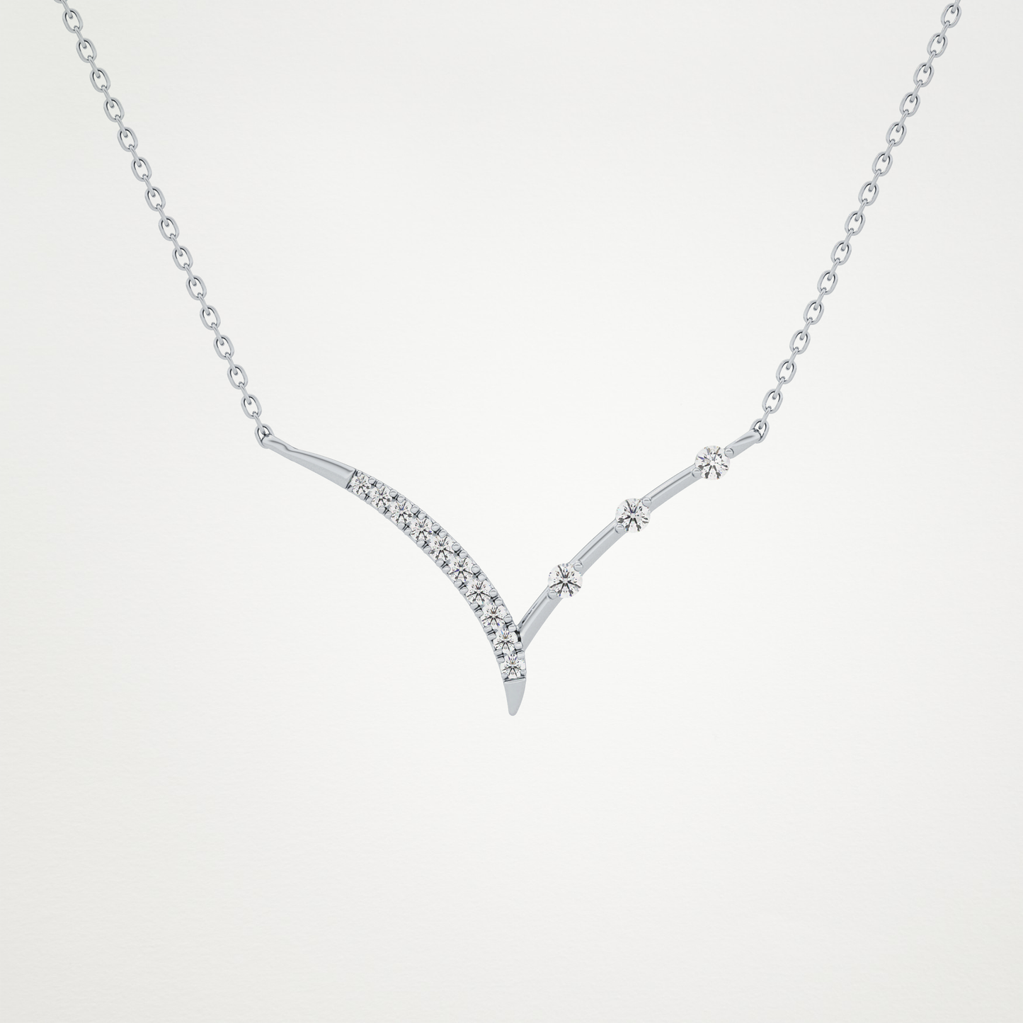 0.128 CT Moissanite V Bar Necklace in 14K or 18K Solid Gold – DEF Color, VVS Clarity 2