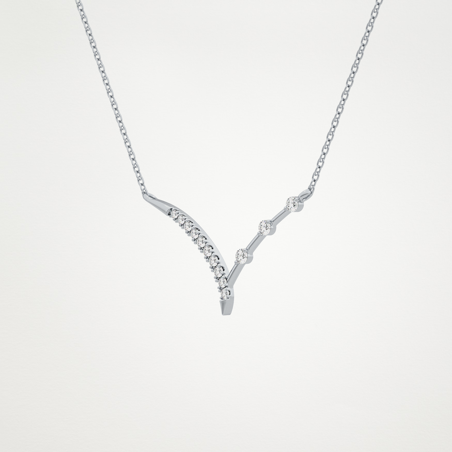0.128 CT Moissanite V Bar Necklace in 14K or 18K Solid Gold – DEF Color, VVS Clarity 6