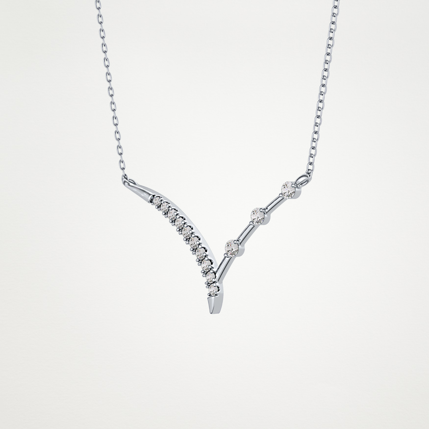 0.128 CT Moissanite V Bar Necklace in 14K or 18K Solid Gold – DEF Color, VVS Clarity 3